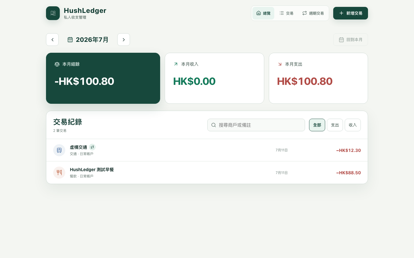 HushLedger product image